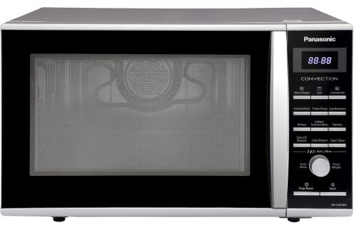 Panasonic 27 Litres Convection Microwave with Glass Door, 141 Auto Cook Menus, Zero Oil, Magic Grill (NN-CD674MFDG, Black)
